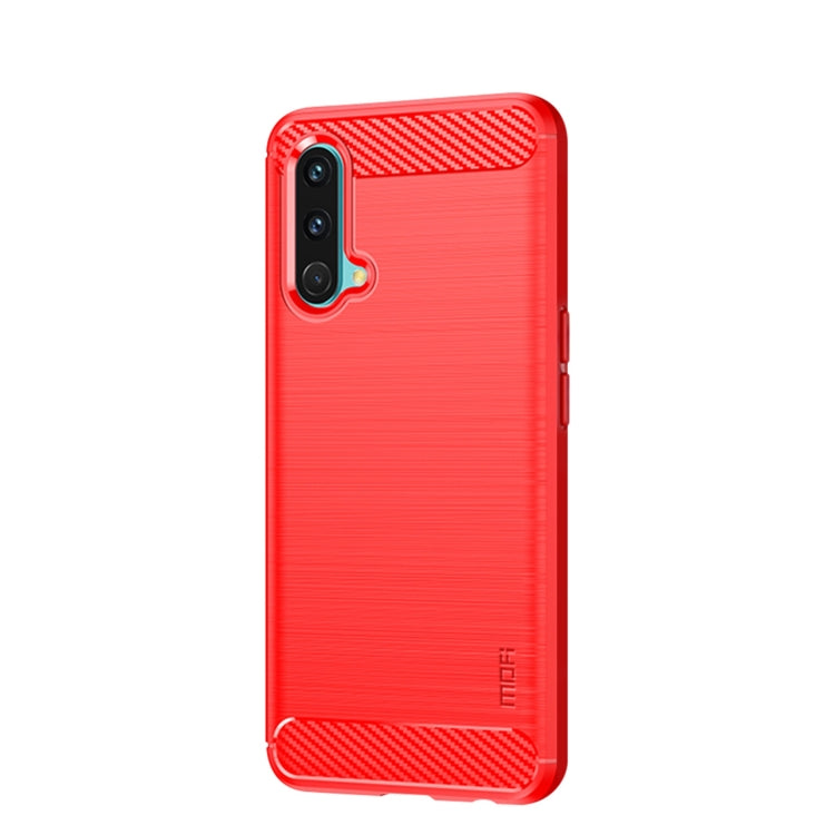For OnePlus Nord CE 5G MOFI Gentleness Brushed Carbon Fiber Soft TPU Case(Red) - OnePlus Cases by MOFI | Online Shopping UK | buy2fix