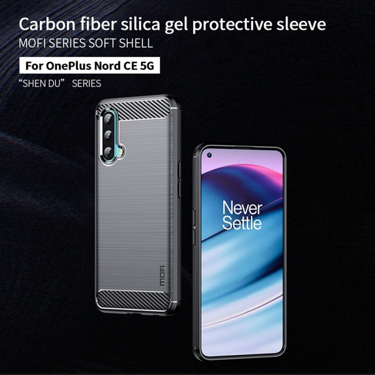 For OnePlus Nord CE 5G MOFI Gentleness Brushed Carbon Fiber Soft TPU Case(Red) - OnePlus Cases by MOFI | Online Shopping UK | buy2fix