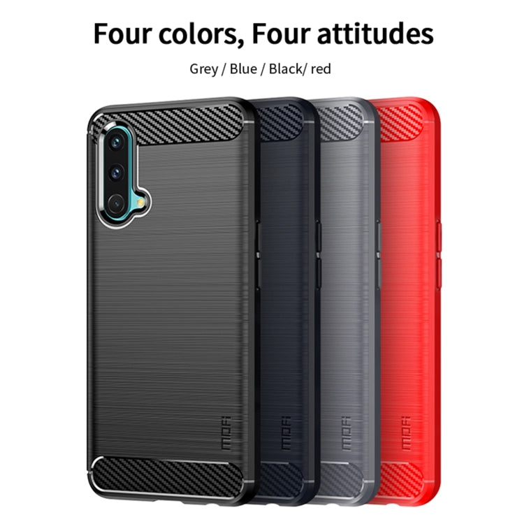 For OnePlus Nord CE 5G MOFI Gentleness Brushed Carbon Fiber Soft TPU Case(Red) - OnePlus Cases by MOFI | Online Shopping UK | buy2fix