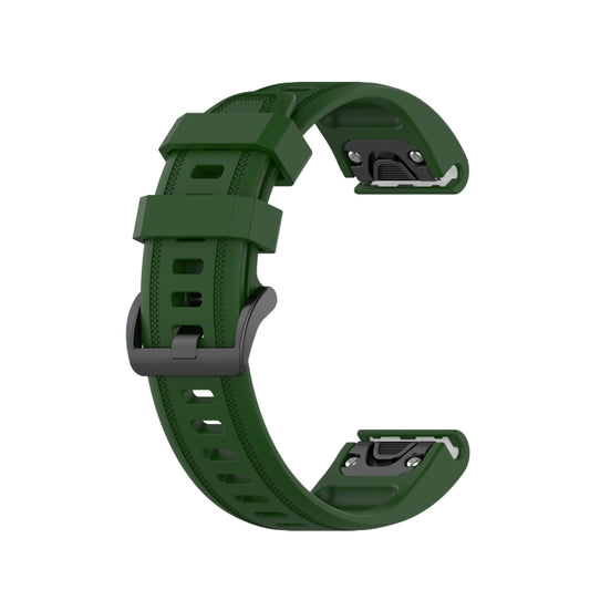 For Garmin Fenix 6S Pro Pure Color Silicone Watch Band(Amy Green) - Watch Bands by buy2fix | Online Shopping UK | buy2fix