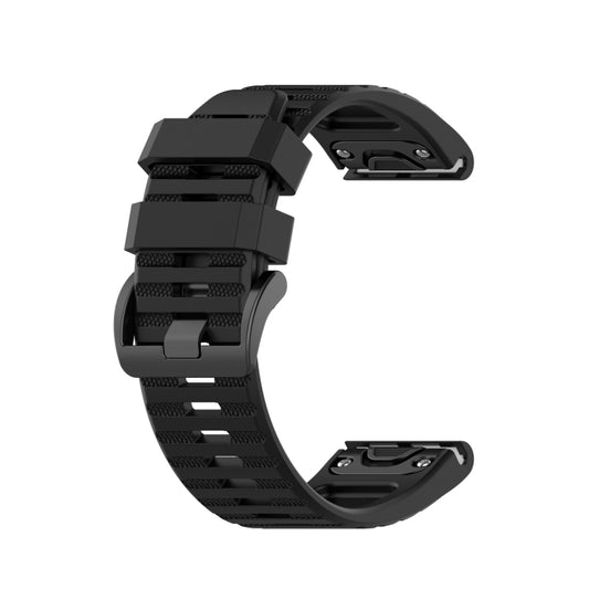 For Garmin Fenix 6X Pro 26mm Silicone Watch Band(Black) - Watch Bands by buy2fix | Online Shopping UK | buy2fix