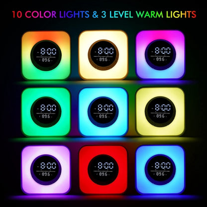 P10 LED Atmosphere Light Bluetooth Speaker with Alarm Thermometer Function - Desktop Speaker by buy2fix | Online Shopping UK | buy2fix