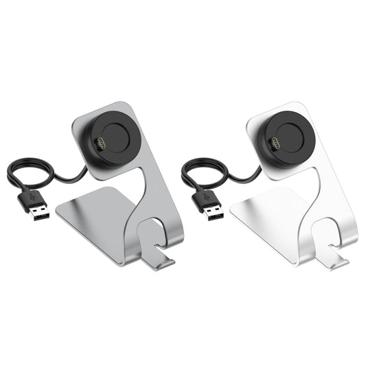 For Garmin Approach S62 Rotatable Magnetic Metal Charging Base(Silver) - Charger by buy2fix | Online Shopping UK | buy2fix