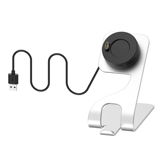 For Garmin Swim 2 Rotatable Magnetic Metal Charging Base(Silver)