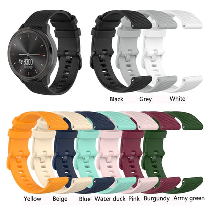 For Ticwatch GTH Checkered Silicone Watch Band(Yellow) - Watch Bands by buy2fix | Online Shopping UK | buy2fix