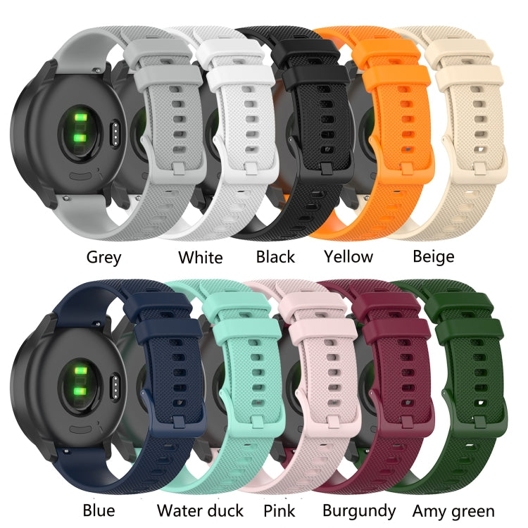 For Ticwatch GTH Checkered Silicone Watch Band(Yellow) - Watch Bands by buy2fix | Online Shopping UK | buy2fix