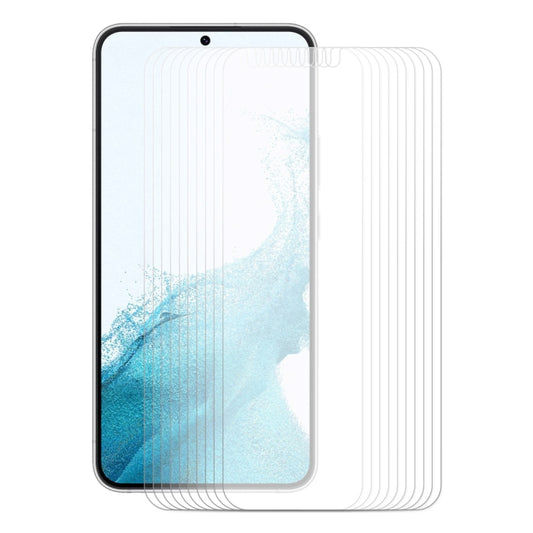 For Samsung Galaxy S22+ 5G 10pcs ENKAY 0.2mm Tempered Glass Film, Support Fingerprint Unlock - Galaxy Tempered Glass by ENKAY | Online Shopping UK | buy2fix