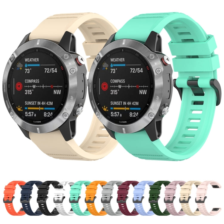 For Garmin Fenix 7S 20mm Solid Color Silicone Quick Release Watch Band(Rose Pink) - Watch Bands by buy2fix | Online Shopping UK | buy2fix
