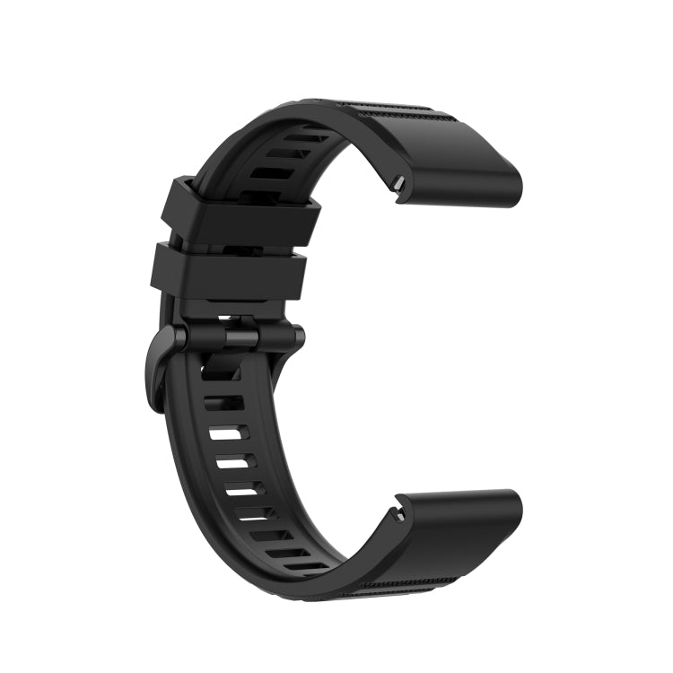 For Garmin Fenix 7 / EPIX 22mm Solid Color Silicone Quick Release Watch Band(Black) by buy2fix