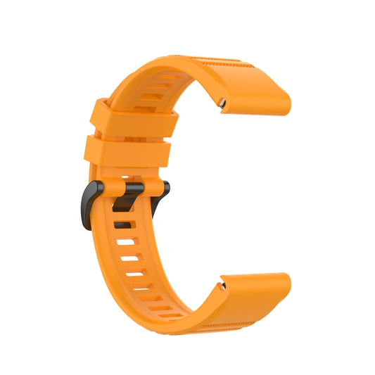For Garmin Fenix 7X 26mm Solid Color Silicone Quick Release Watch Band(Yellow) - Watch Bands by buy2fix | Online Shopping UK | buy2fix