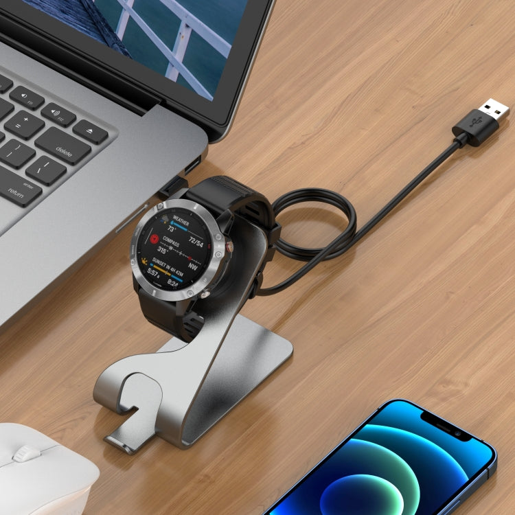 For Garmin Fenix 7 Smart Watch Metal Charger Stand(Gray) - Charger by buy2fix | Online Shopping UK | buy2fix