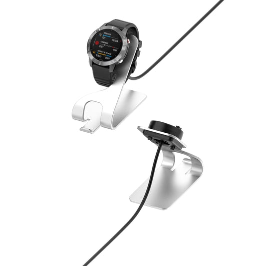 For Garmin Fenix 7X Smart Watch Metal Charger Stand(Silver) - Charger by buy2fix | Online Shopping UK | buy2fix