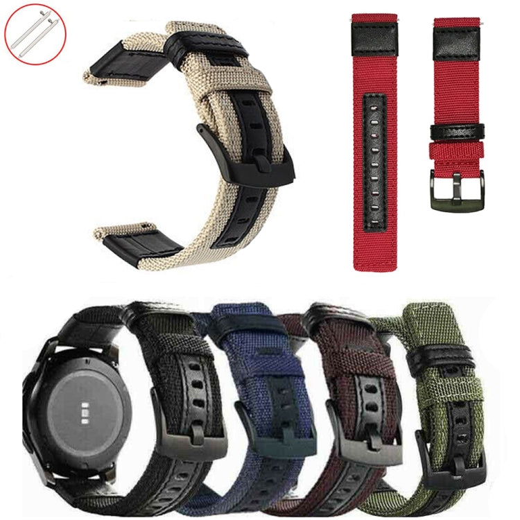 For Garmin Venu 2 Plus 20mm Canvas Wear-resistant Watch Band(Brown) - Watch Bands by buy2fix | Online Shopping UK | buy2fix