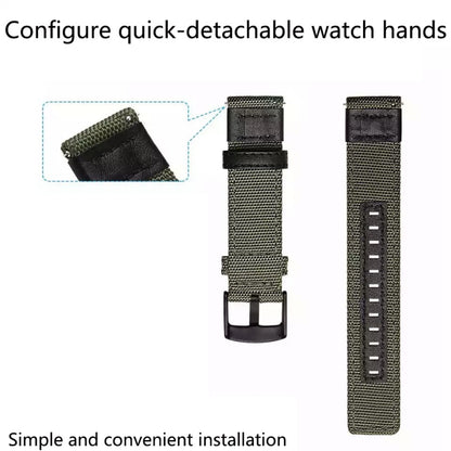 For Garmin Venu 2 Plus 20mm Canvas Wear-resistant Watch Band(Brown) - Watch Bands by buy2fix | Online Shopping UK | buy2fix