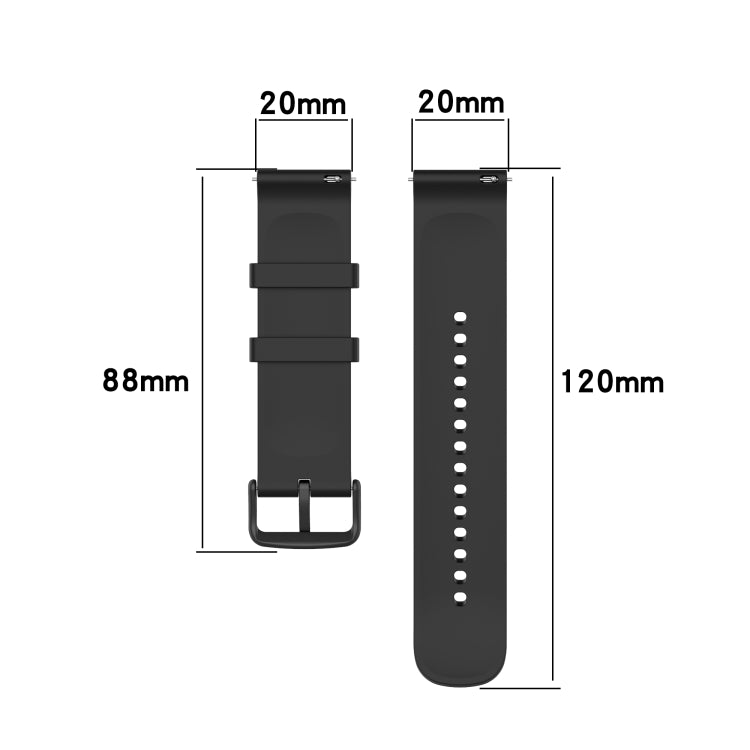 For Garmin Venu 2 Plus 20mm Solid Color Silicone Watch Band(Black) - Watch Bands by buy2fix | Online Shopping UK | buy2fix