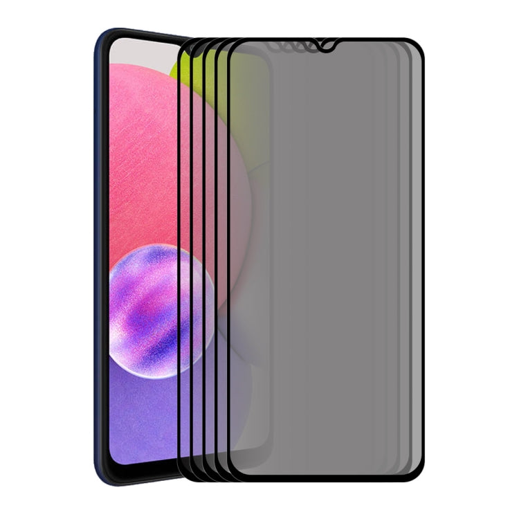 5 PCS For Samsung Galaxy A03s ENKAY 28 Degree Anti-peeping Tempered Glass Full Screen Film by ENKAY