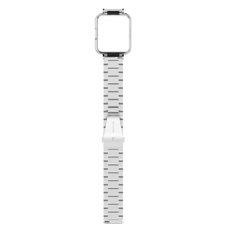 For Xiaomi Redmi Watch 2 2 in 1 Three-bead Metal Watch Band with Watch Frame(Silver) - Watch Bands by buy2fix | Online Shopping UK | buy2fix