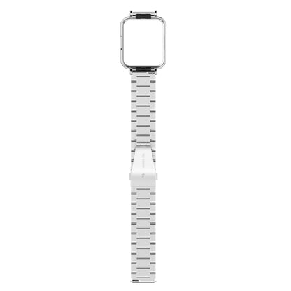 For Xiaomi Redmi Watch 2 2 in 1 Three-bead Metal Watch Band with Watch Frame(Silver) - Watch Bands by buy2fix | Online Shopping UK | buy2fix