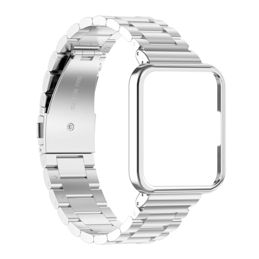 For Xiaomi Redmi Watch2 Lite International Version 2 in 1 Three-bead Metal Watch Band with Watch Frame(Silver) - Watch Bands by buy2fix | Online Shopping UK | buy2fix