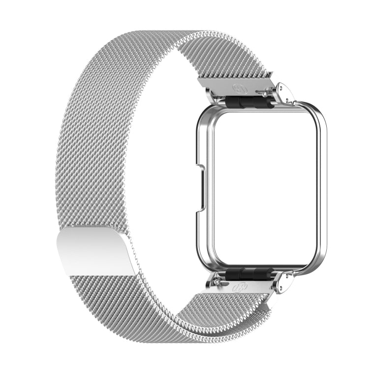 For Xiaomi Redmi Watch 2 Lite 2 in 1 Milano Metal Watch Band with Watch Frame(Silver) - Watch Bands by buy2fix | Online Shopping UK | buy2fix