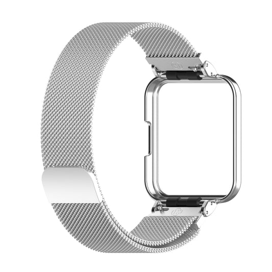 For Xiaomi Redmi Watch 2 Lite 2 in 1 Milano Metal Watch Band with Watch Frame(Silver) - Watch Bands by buy2fix | Online Shopping UK | buy2fix