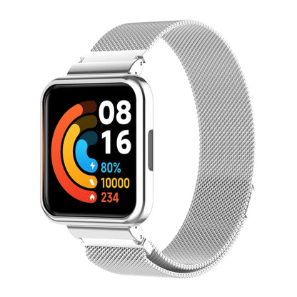 For Xiaomi Redmi Watch 2 Lite 2 in 1 Milano Metal Watch Band with Watch Frame(Silver) - Watch Bands by buy2fix | Online Shopping UK | buy2fix
