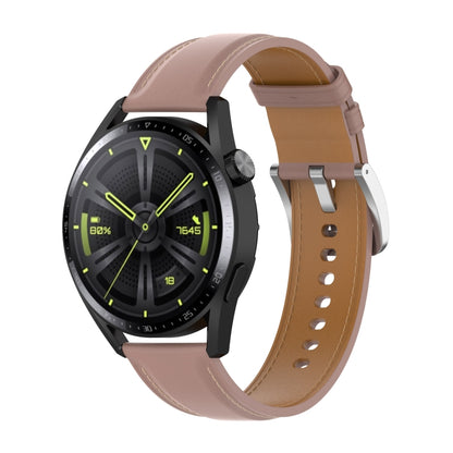 For Huawei Watch GT 3 42mm Calf Texture Sewing Thread Watch Band (Pink) by buy2fix