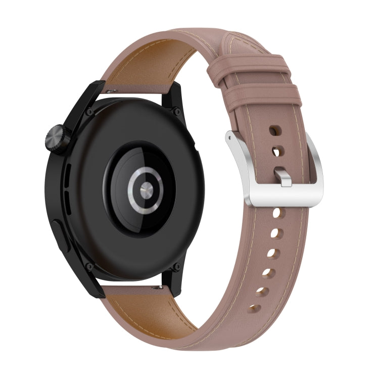 For Huawei Watch GT 3 42mm Calf Texture Sewing Thread Watch Band (Pink) by buy2fix