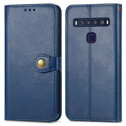 For TCL 10L Solid Color Leather Buckle Phone Case(Blue) - TCL by buy2fix | Online Shopping UK | buy2fix