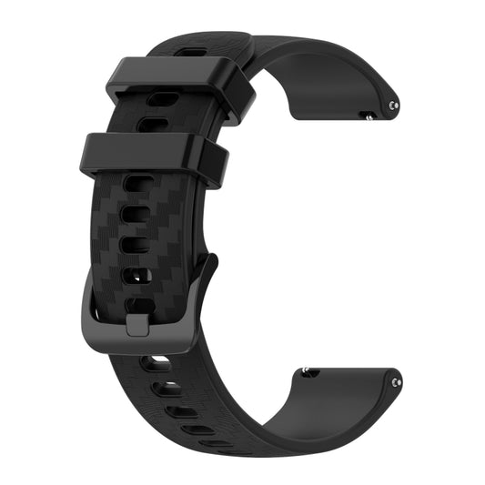 For Samsung Galaxy Watch 4 Classic 42mm / 46mm 20mm Carbon Fiber Striped Silicone Watch Band(Black) - Watch Bands by buy2fix | Online Shopping UK | buy2fix