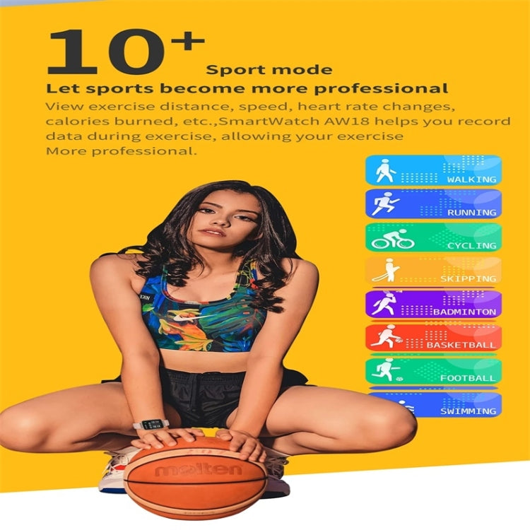 AW18 1.69inch Color Screen Smart Watch, Support Bluetooth Call / Heart Rate Monitoring(Green) by buy2fix