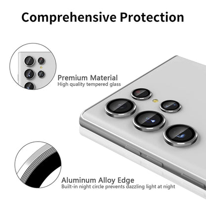 For Samsung Galaxy S22 Ultra 5G ENKAY Aluminium Alloy + Tempered Glass Camera Lens Cover (Green) - Galaxy Tempered Glass by ENKAY | Online Shopping UK | buy2fix