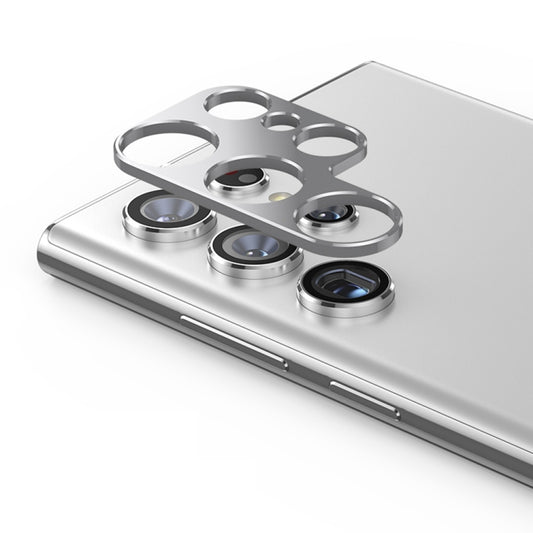 For Samsung Galaxy S22 Ultra 5G ENKAY Aluminium Alloy Camera Lens Protector Full Cover(Silver) - Galaxy Tempered Glass by ENKAY | Online Shopping UK | buy2fix