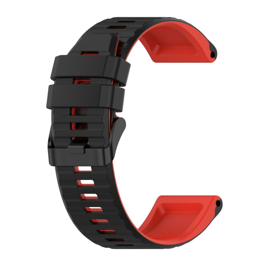 For Garmin Fenix 6  22mm Silicone Mixing Color Watch Band(Black+red)