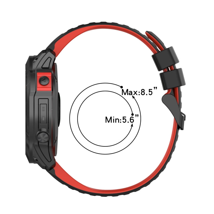 For Garmin Fenix 6  22mm Silicone Mixing Color Watch Band(Black+red) - Watch Bands by buy2fix | Online Shopping UK | buy2fix