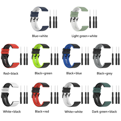 For Garmin Approach S60 22mm Silicone Mixing Color Watch Band(Black+green) - Watch Bands by buy2fix | Online Shopping UK | buy2fix