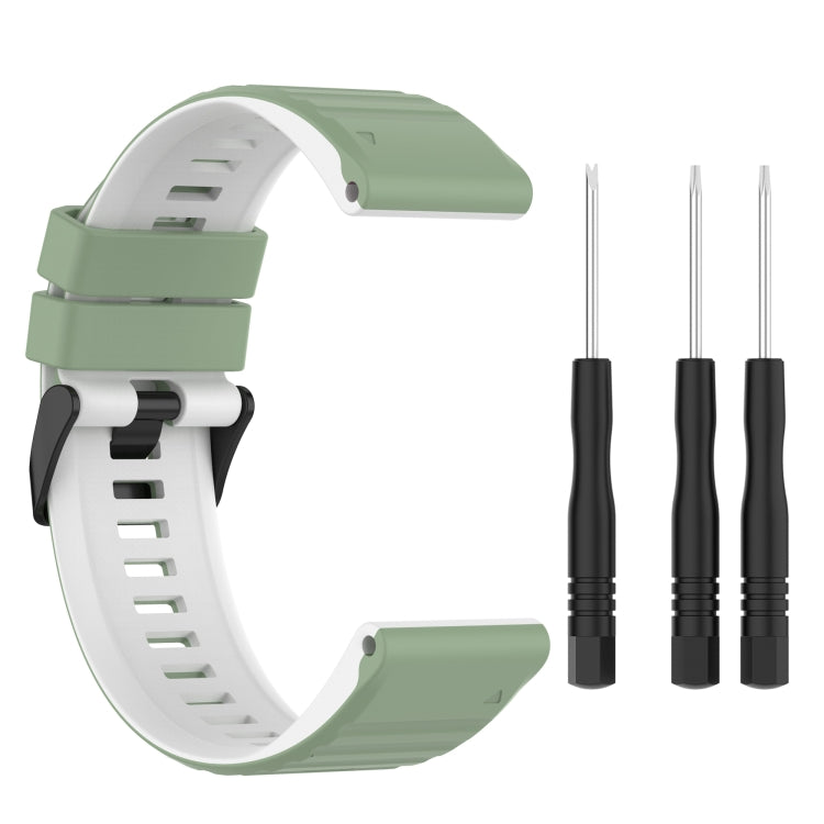For Garmin Approach S60 22mm Silicone Mixing Color Watch Band(Black+green) - Watch Bands by buy2fix | Online Shopping UK | buy2fix
