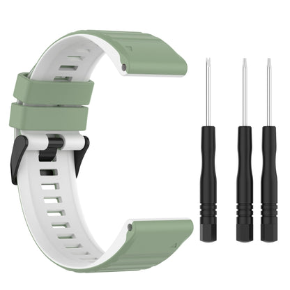 For Garmin Approach S60 22mm Silicone Mixing Color Watch Band(Black+green) - Watch Bands by buy2fix | Online Shopping UK | buy2fix
