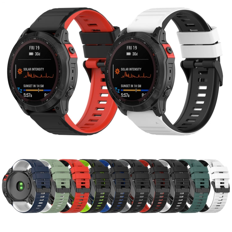 For Garmin Approach S60 22mm Silicone Mixing Color Watch Band(Black+green) - Watch Bands by buy2fix | Online Shopping UK | buy2fix