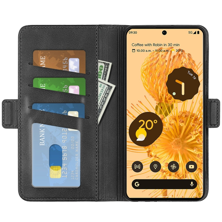 For Google Pixel 7 Pro Dual-side Magnetic Buckle Leather Phone Case(Black) - Google Cases by buy2fix | Online Shopping UK | buy2fix