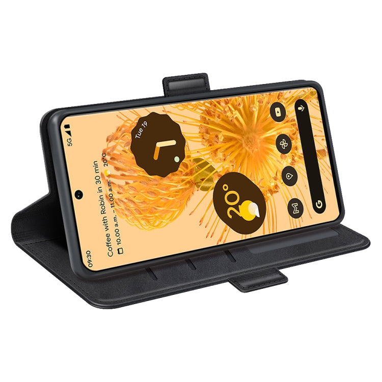 For Google Pixel 7 Pro Dual-side Magnetic Buckle Leather Phone Case(Black) - Google Cases by buy2fix | Online Shopping UK | buy2fix