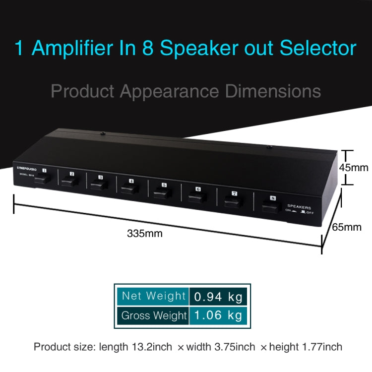 100W 1 In 8 Out Power Amplifier Box Distribute Switcher Loudspeaker -  by buy2fix | Online Shopping UK | buy2fix