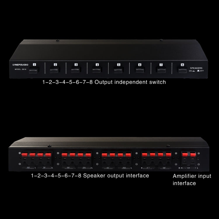 100W 1 In 8 Out Power Amplifier Box Distribute Switcher Loudspeaker -  by buy2fix | Online Shopping UK | buy2fix