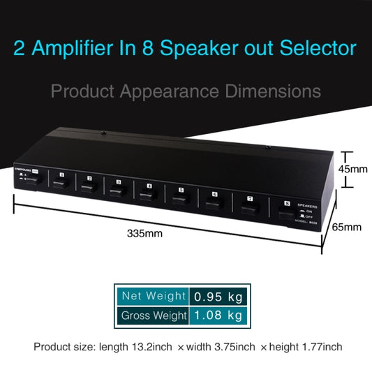 100W 2 In 8 Out Power Amplifier Loudspeaker Box Switcher -  by buy2fix | Online Shopping UK | buy2fix
