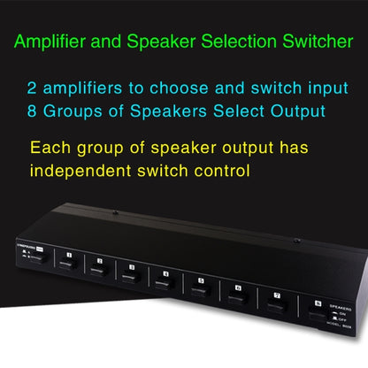 100W 2 In 8 Out Power Amplifier Loudspeaker Box Switcher -  by buy2fix | Online Shopping UK | buy2fix