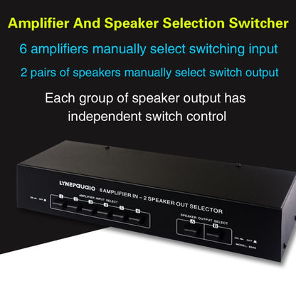 6 In 2 Out 300W Power Amplifier Switcher Loudspeaker Switch Distribute Device -  by buy2fix | Online Shopping UK | buy2fix