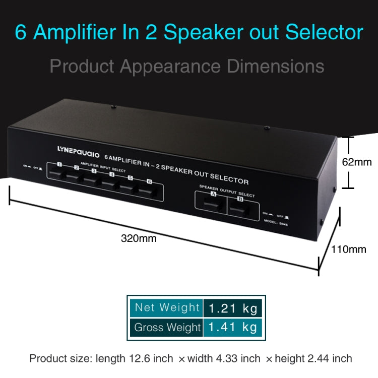 6 In 2 Out 300W Power Amplifier Switcher Loudspeaker Switch Distribute Device -  by buy2fix | Online Shopping UK | buy2fix