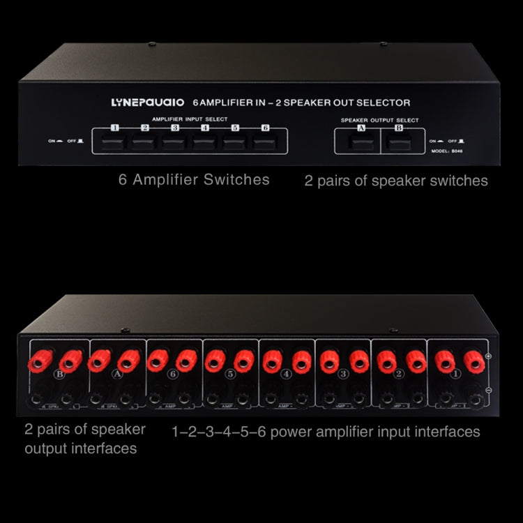 6 In 2 Out 300W Power Amplifier Switcher Loudspeaker Switch Distribute Device -  by buy2fix | Online Shopping UK | buy2fix