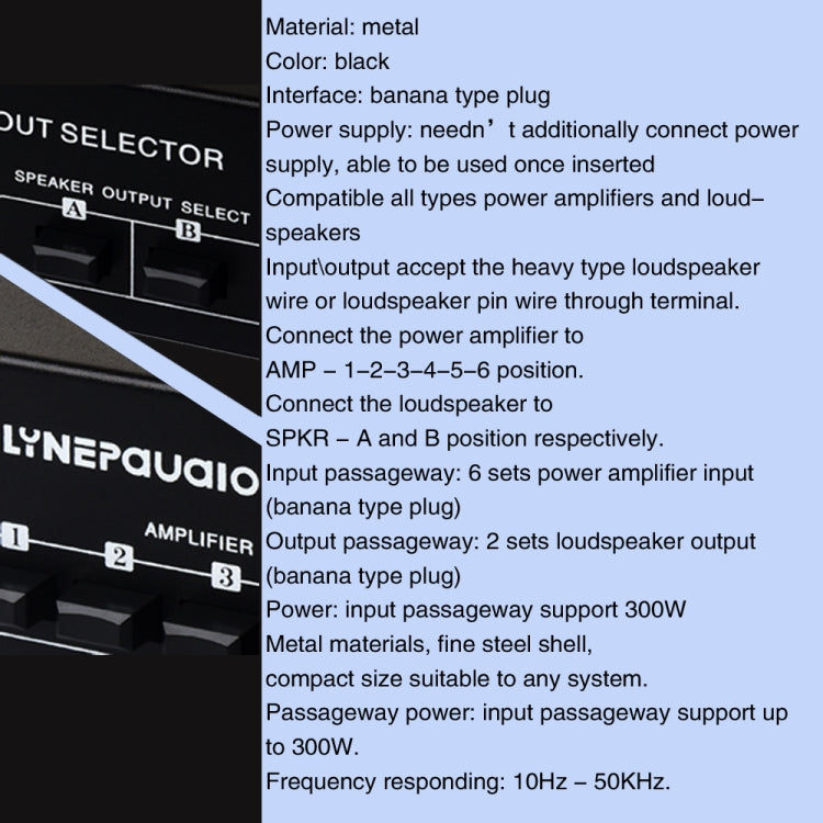 6 In 2 Out 300W Power Amplifier Switcher Loudspeaker Switch Distribute Device -  by buy2fix | Online Shopping UK | buy2fix