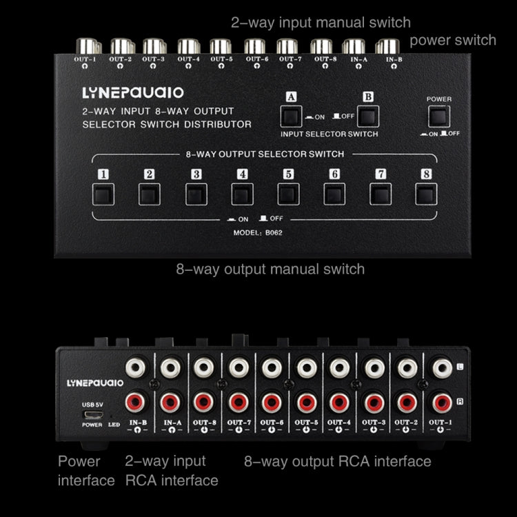 2 In 8 Out RCA Audio Frequency Signal Select Switch Distributor -  by buy2fix | Online Shopping UK | buy2fix